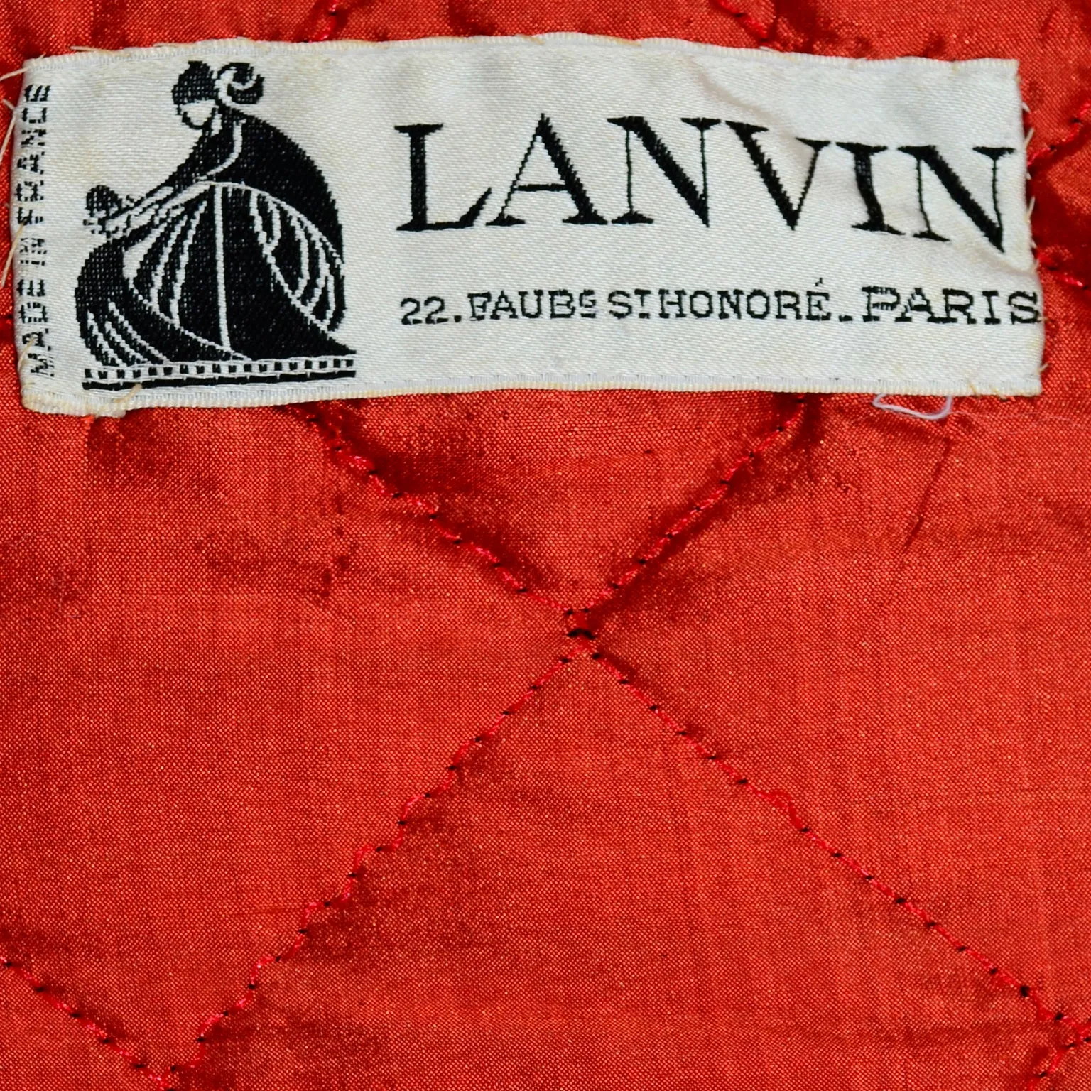 1978 Vintage Lanvin Black and Red Quilted Jacket W Statement Sleeves