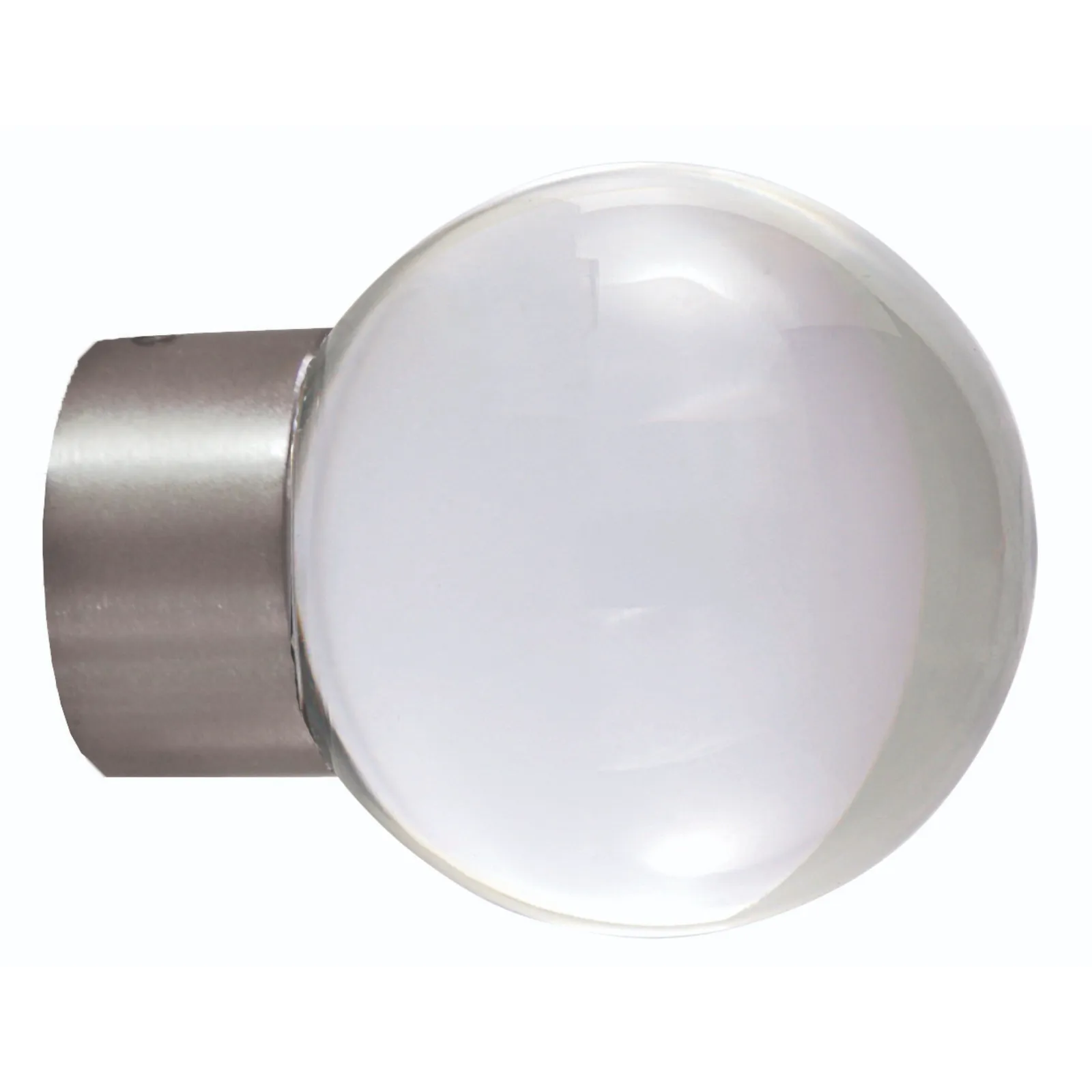 Acrylic Ball Finial-satin Nickel