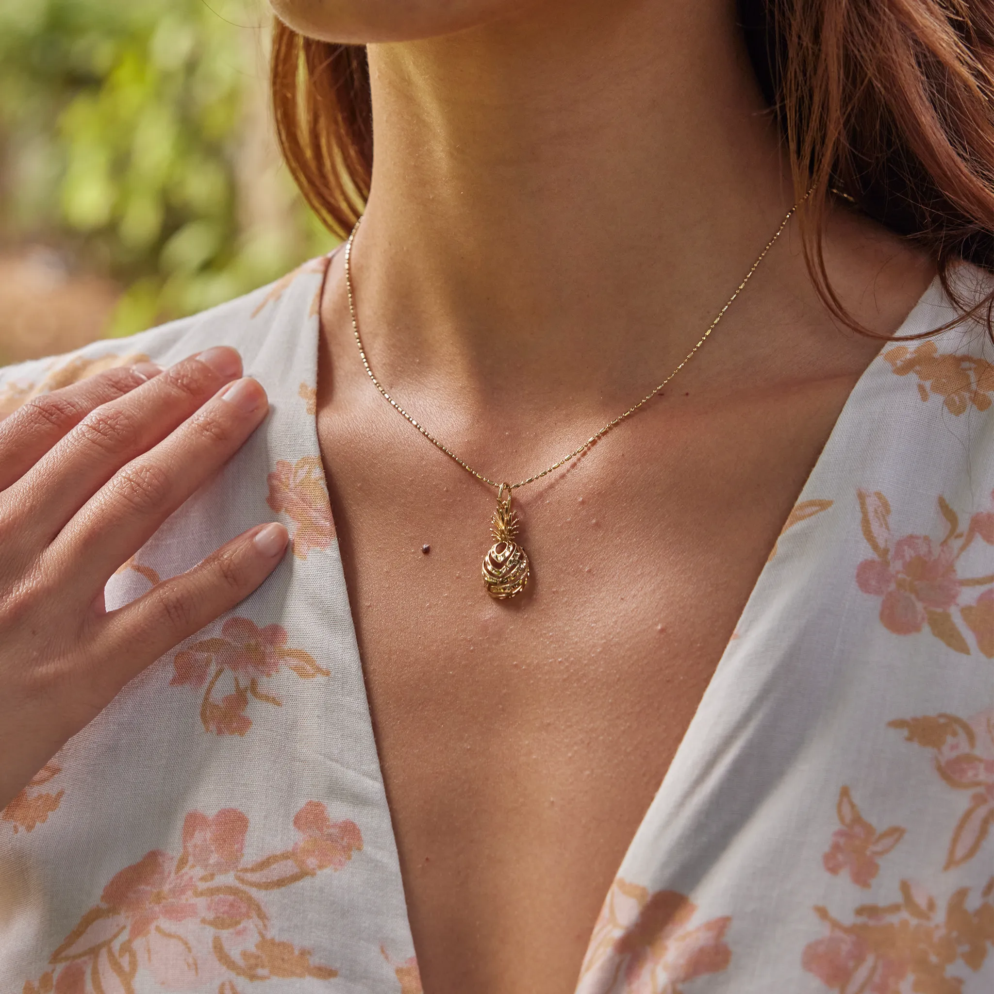 Aloha Pineapple Pendant in Gold