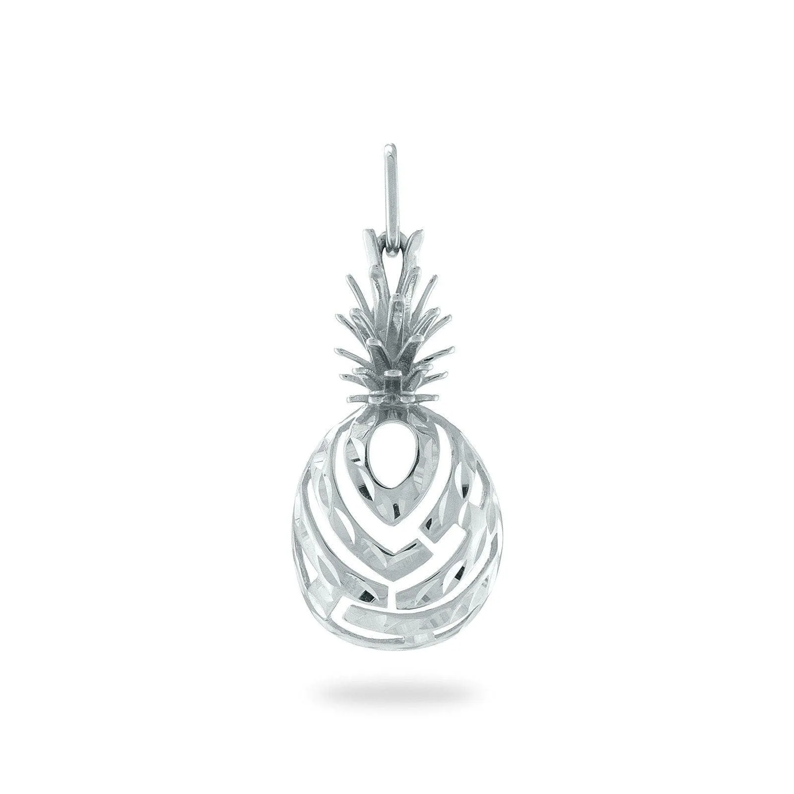 Aloha Pineapple Pendant in White Gold