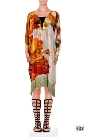 ART CLASSIQUE The Mona Lisa Print Devarshy Short Kimono Jacket - 1079A