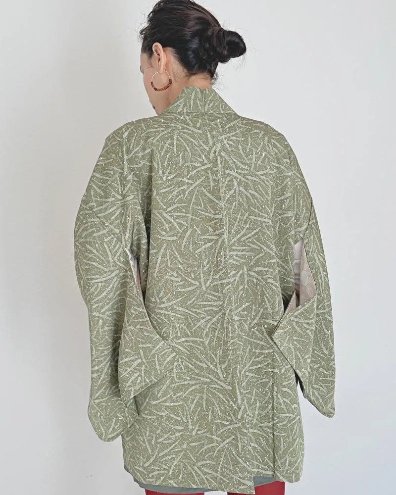 Bamboo leaves Haori Kimono Jacket