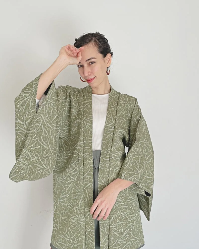 Bamboo leaves Haori Kimono Jacket