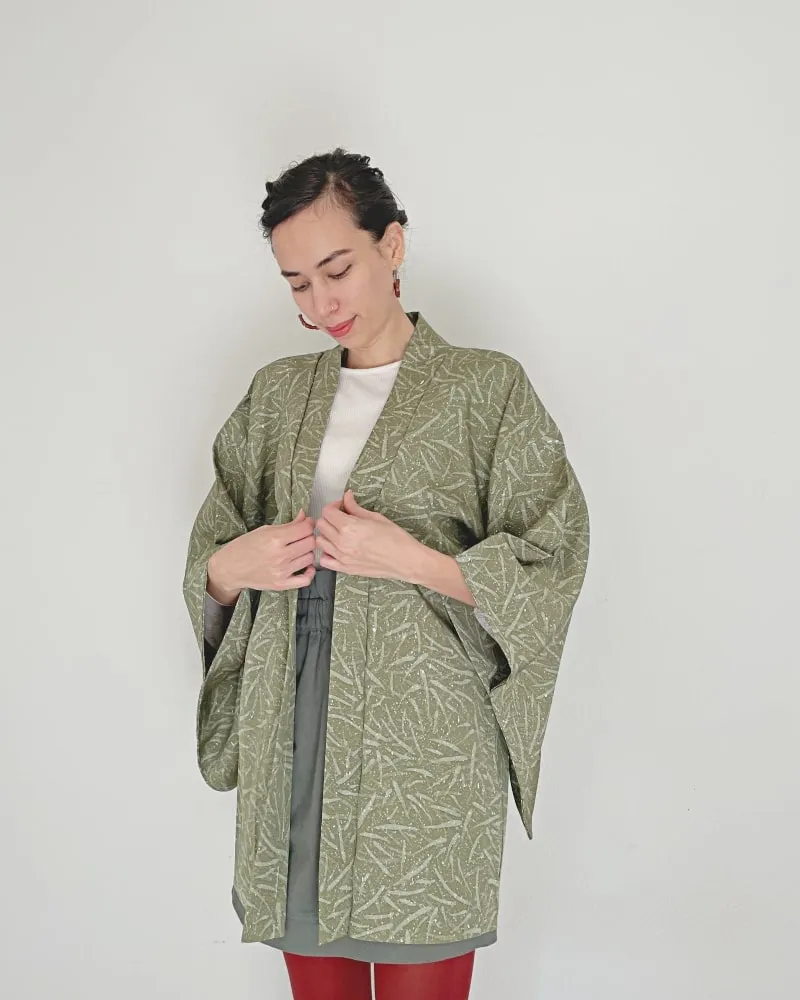 Bamboo leaves Haori Kimono Jacket