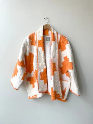 Big Orange Handmade Quilt Coat