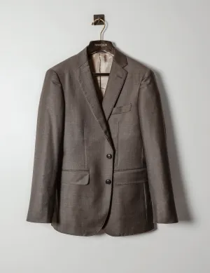 BKT50 Tailored Jacket in Wool Sharkskin - Muted Brown