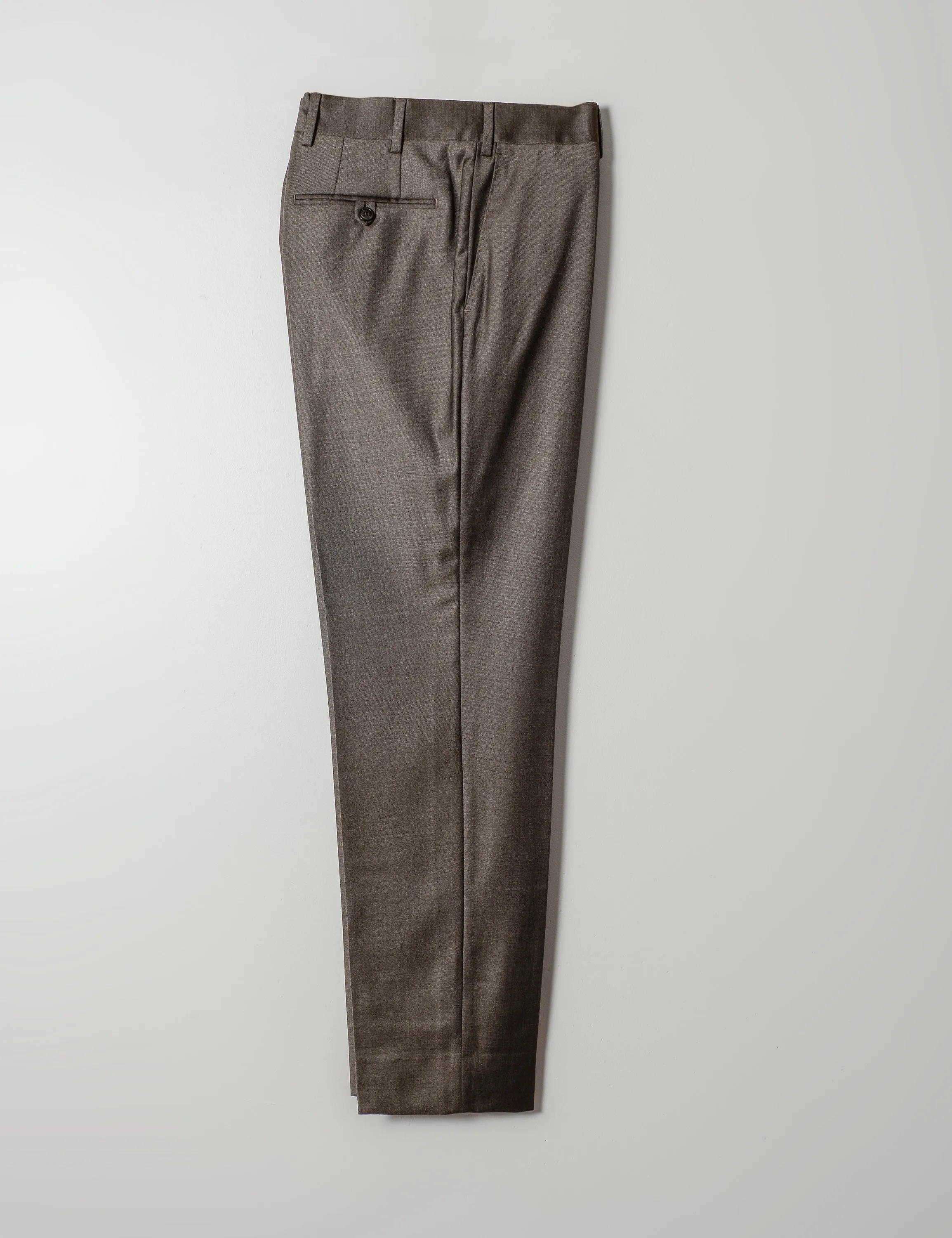 BKT50 Tailored Trousers in Wool Sharkskin - Muted Brown