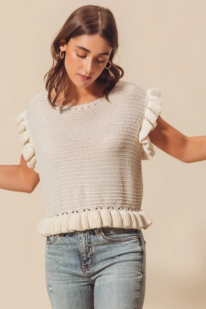 Boat Neck Lightweight Knit Sweater Top