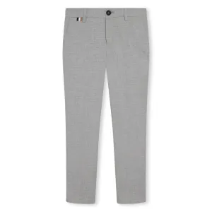 BOSS KIDSWEAR Chine Grey Suit Trousers