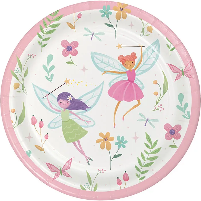 Bulk Fairy Forest Paper Dessert Plates (96 per Case)