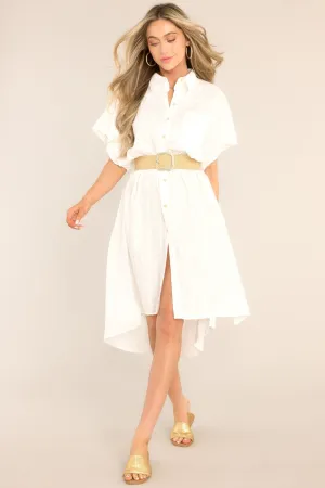 Choose Joy Ivory Midi Shirt Dress