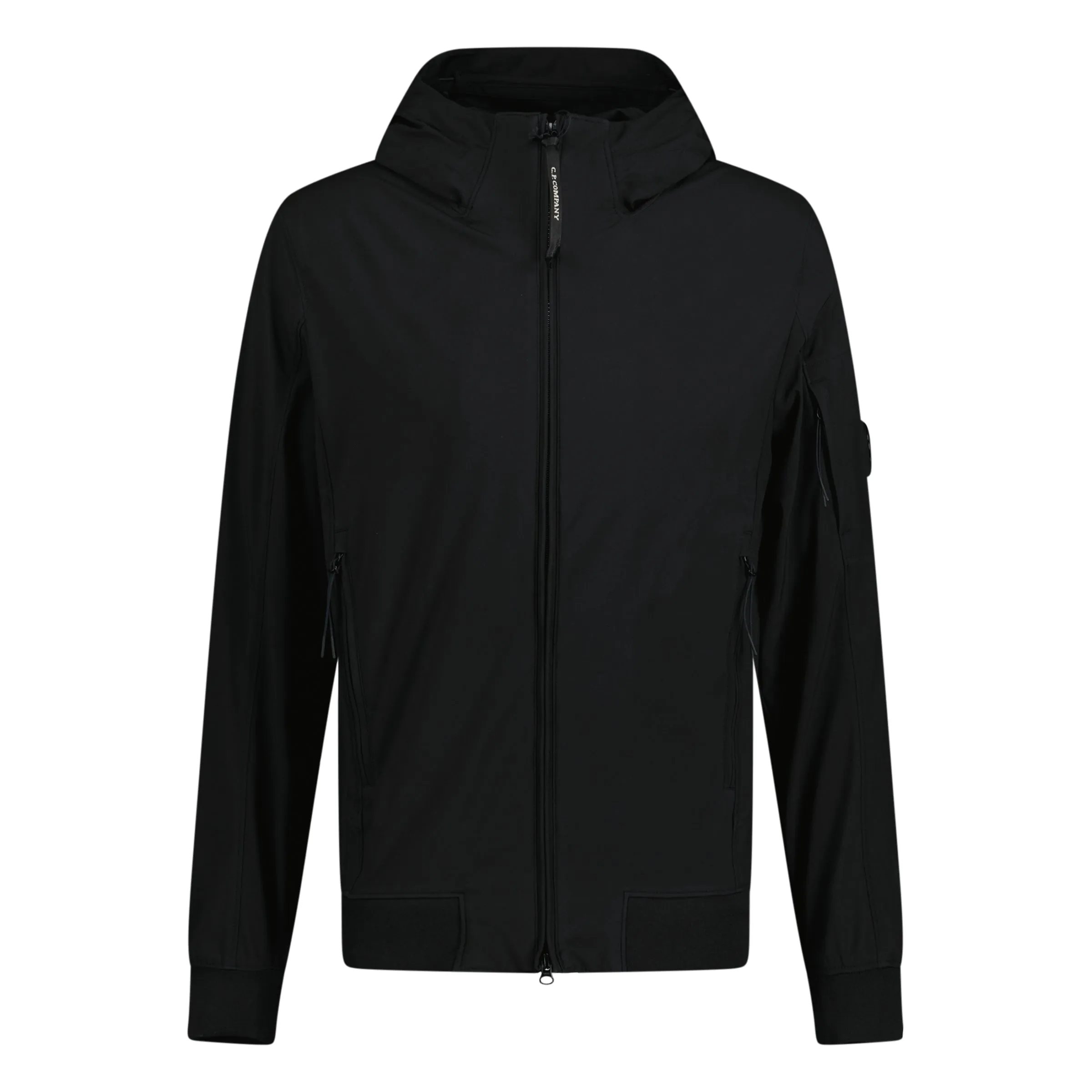 CP COMPANY SHELL R HOODED ARM LENS JACKET BLACK