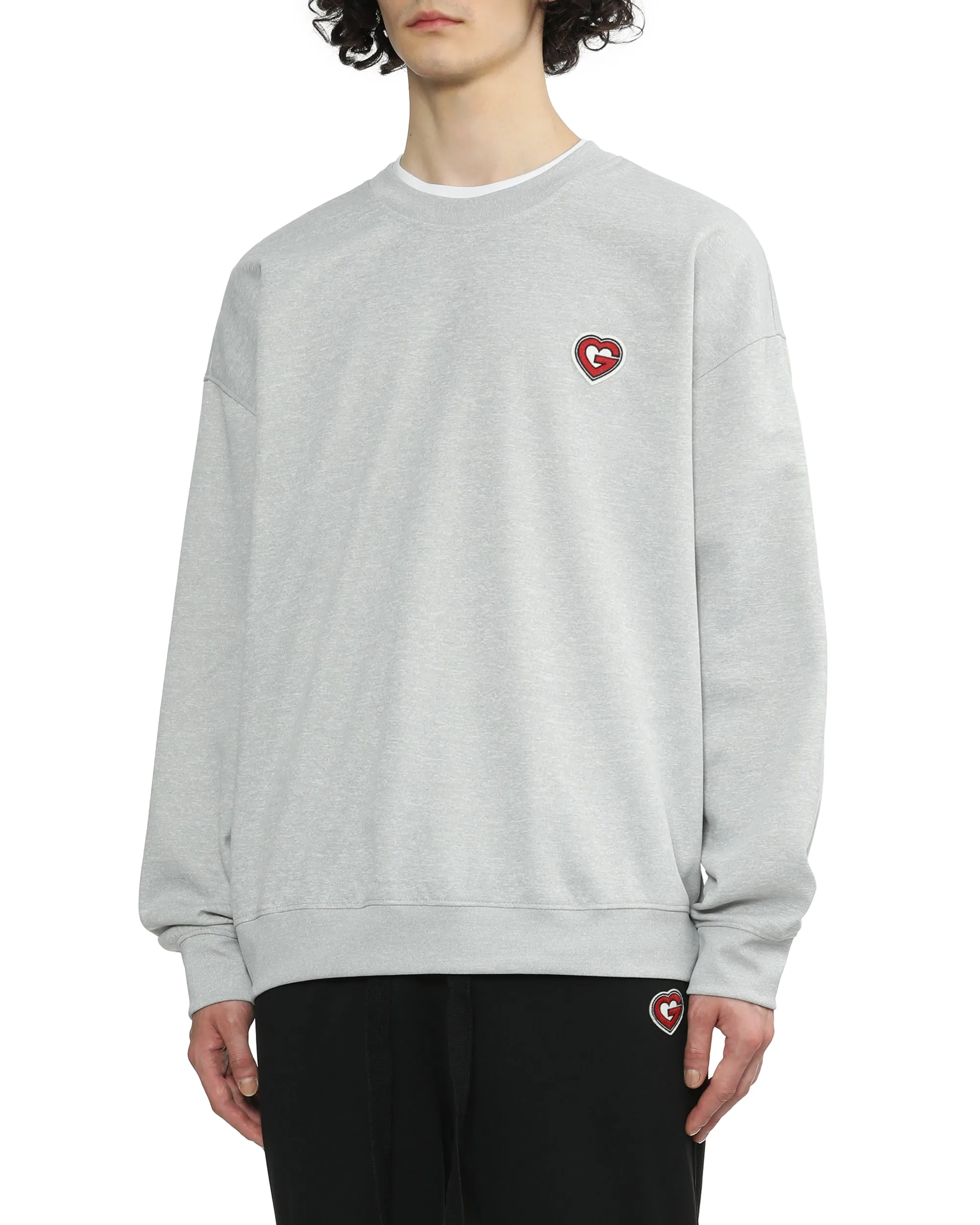 Crew Neck G-heart Patch Sweatshirt