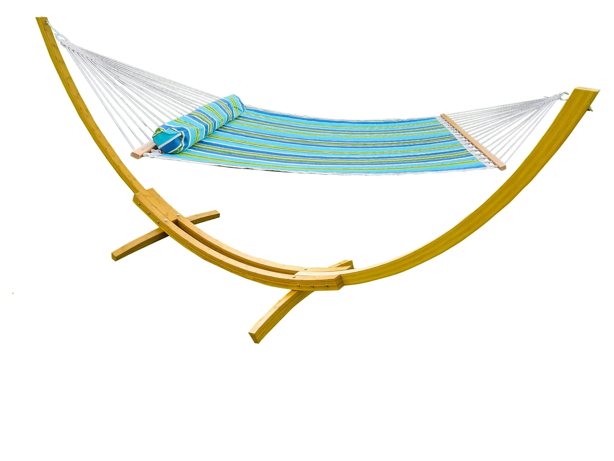 Deluxe Quilted Hammock with Bamboo Stand