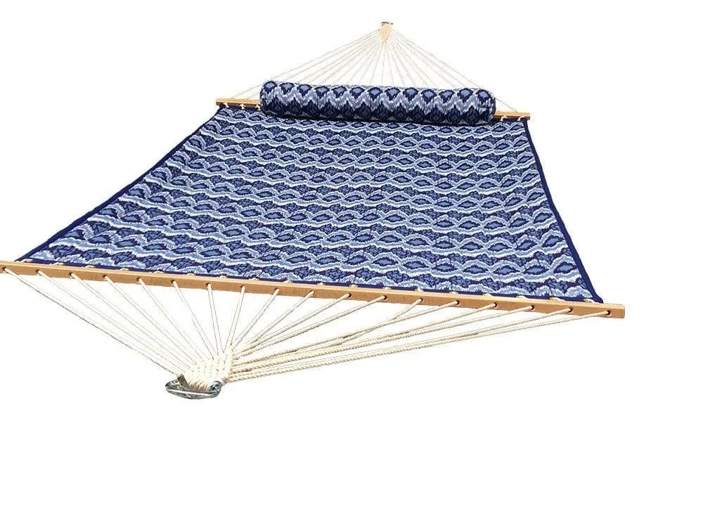 Deluxe Quilted Hammock with Bamboo Stand