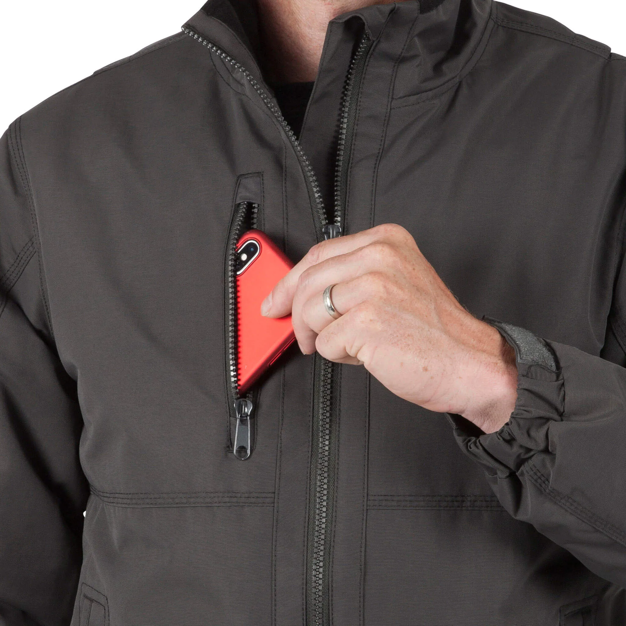 DuraDrive Men's URBAN RED LABEL Grey Waterproof Fleece Lined Jacket