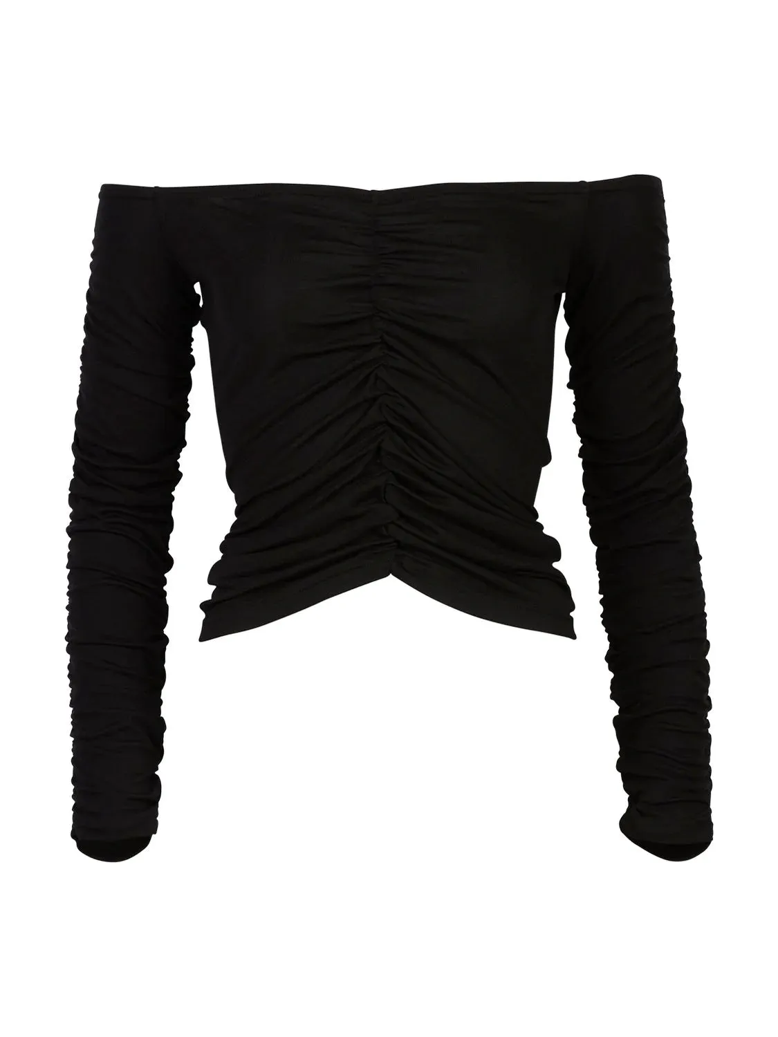 ENA PELLY ARLI ROUCHED LONG SLEEVE TOP IN BLACK is