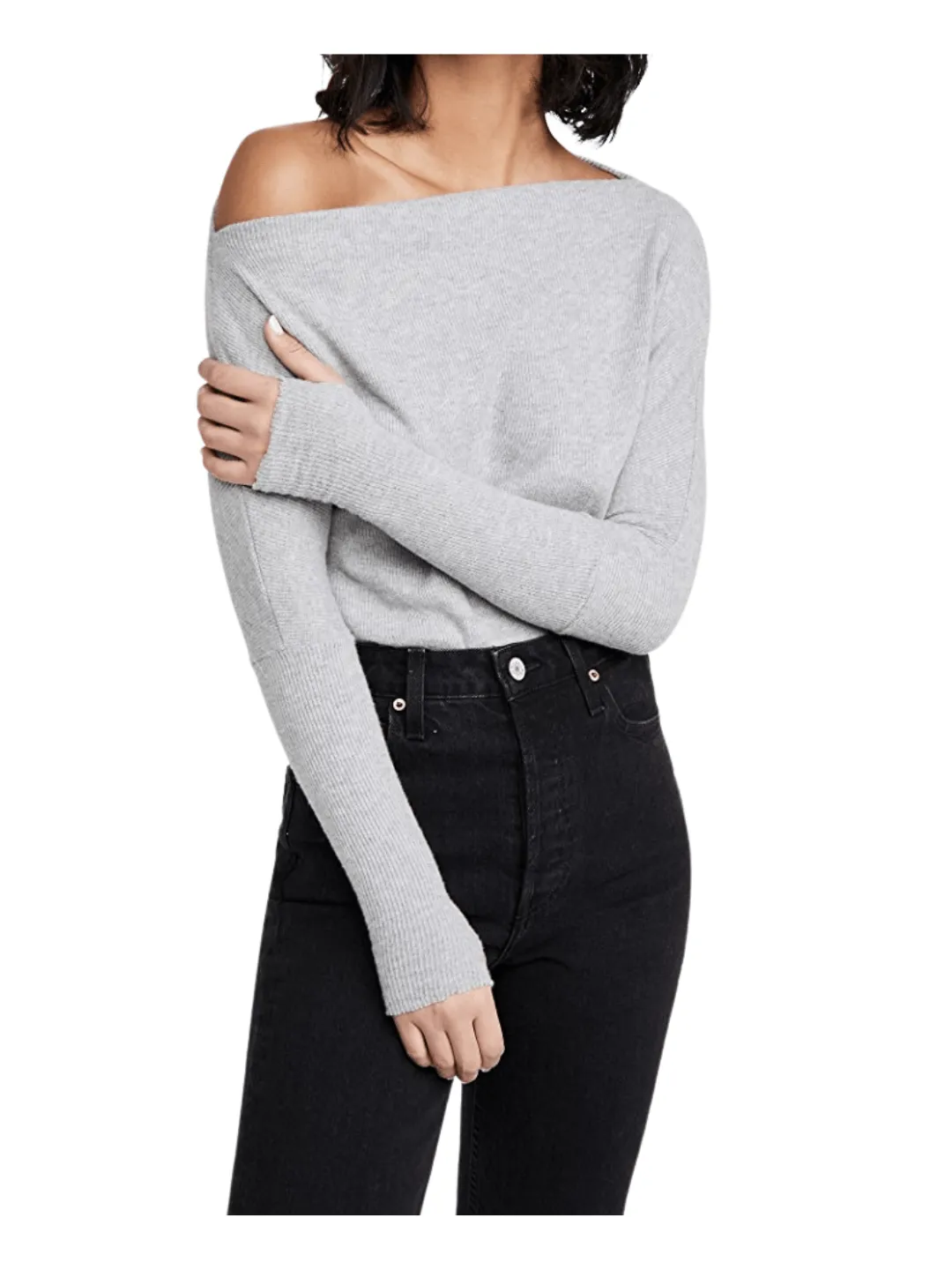 Enza Costa Slouch Top Heather Grey