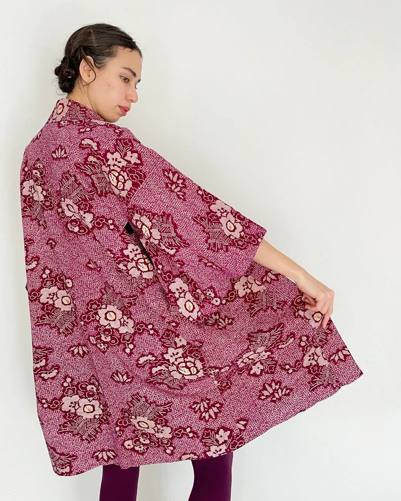 Flower Shibori Long Haori Kimono Jacket