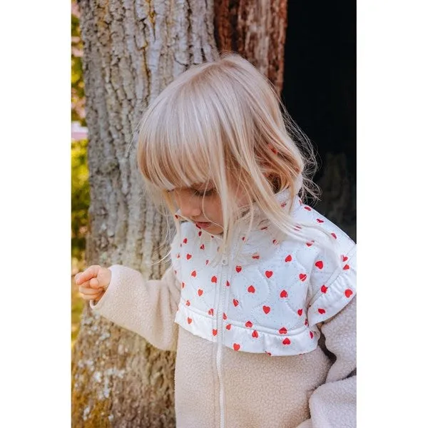 Flöss Alva Fleece Jacket Heart Print/Sand