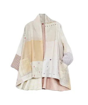 FRAYED PATCH MIX KANTHA KIMONO JKT - fm4004-ivy -