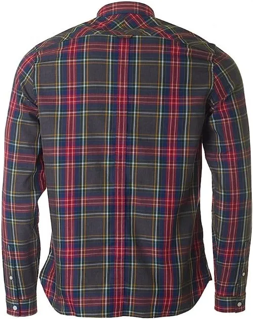 Fred Perry Marl Tartan LS Shirt Grey Marl