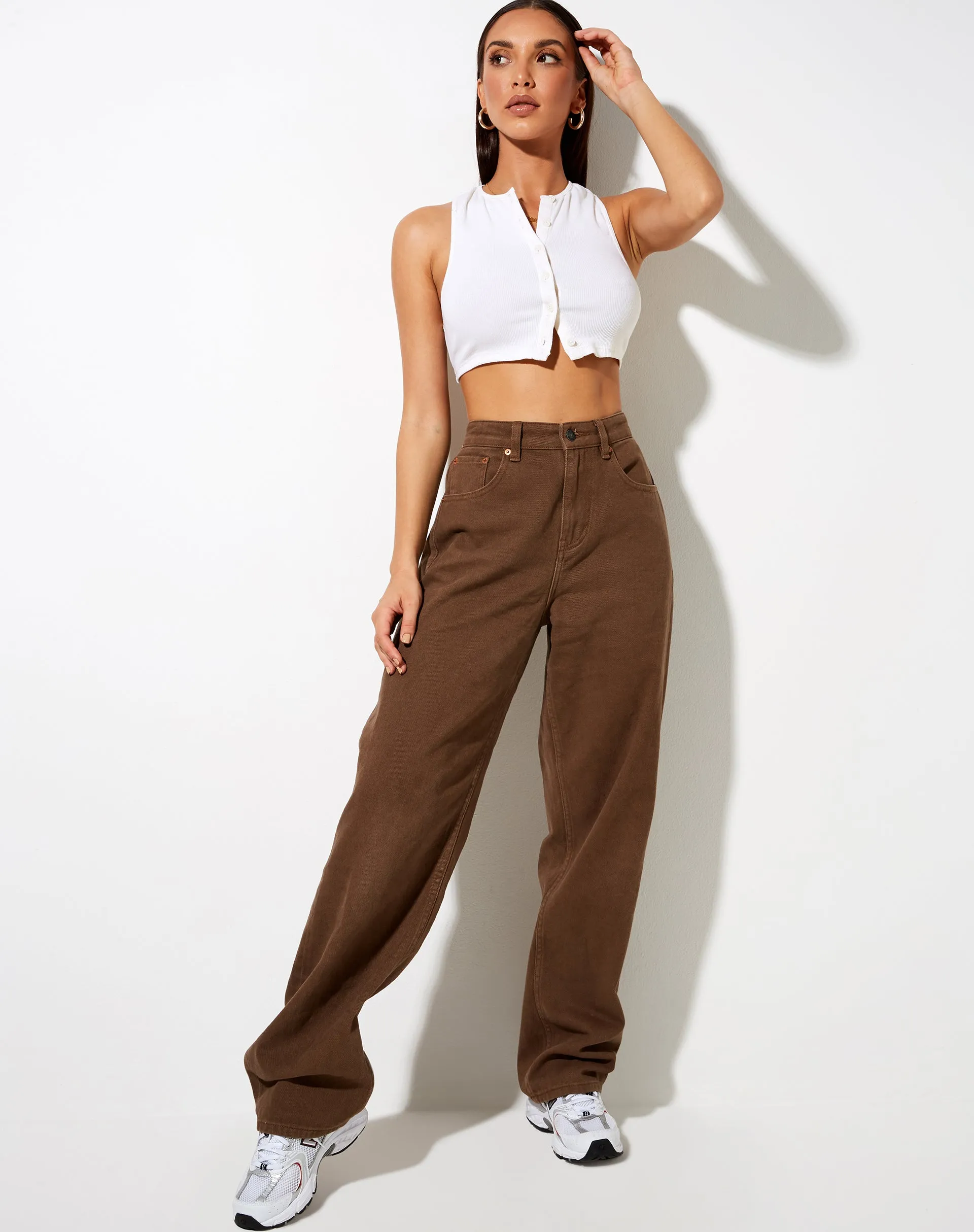 Gilly Crop Top in Rib Ivory