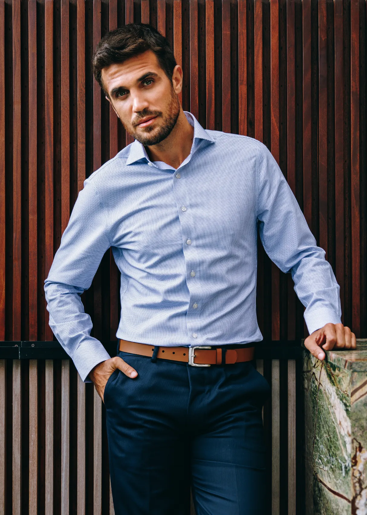 Greenwich Blue Check Shirt