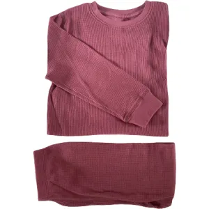 Hawthorn Rose (maroon) Waffle Cotton Set