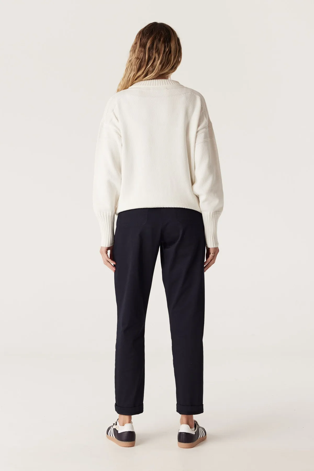 Heritage Cotton Crew Jumper - White