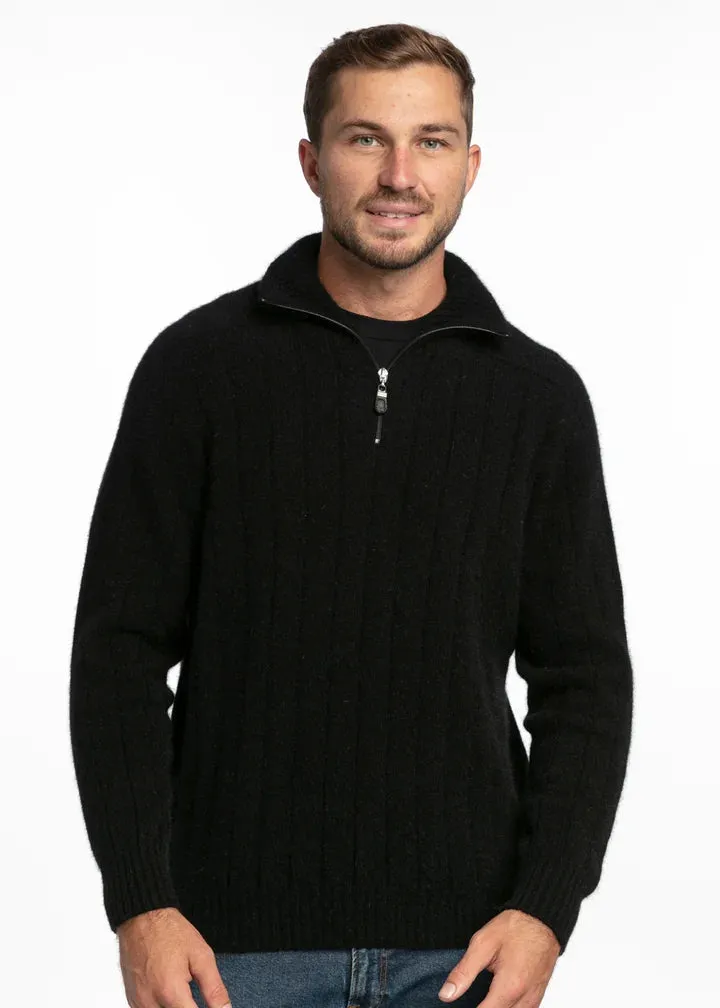 Lothlorian Mens Zip Collared Rib Jumper 9808