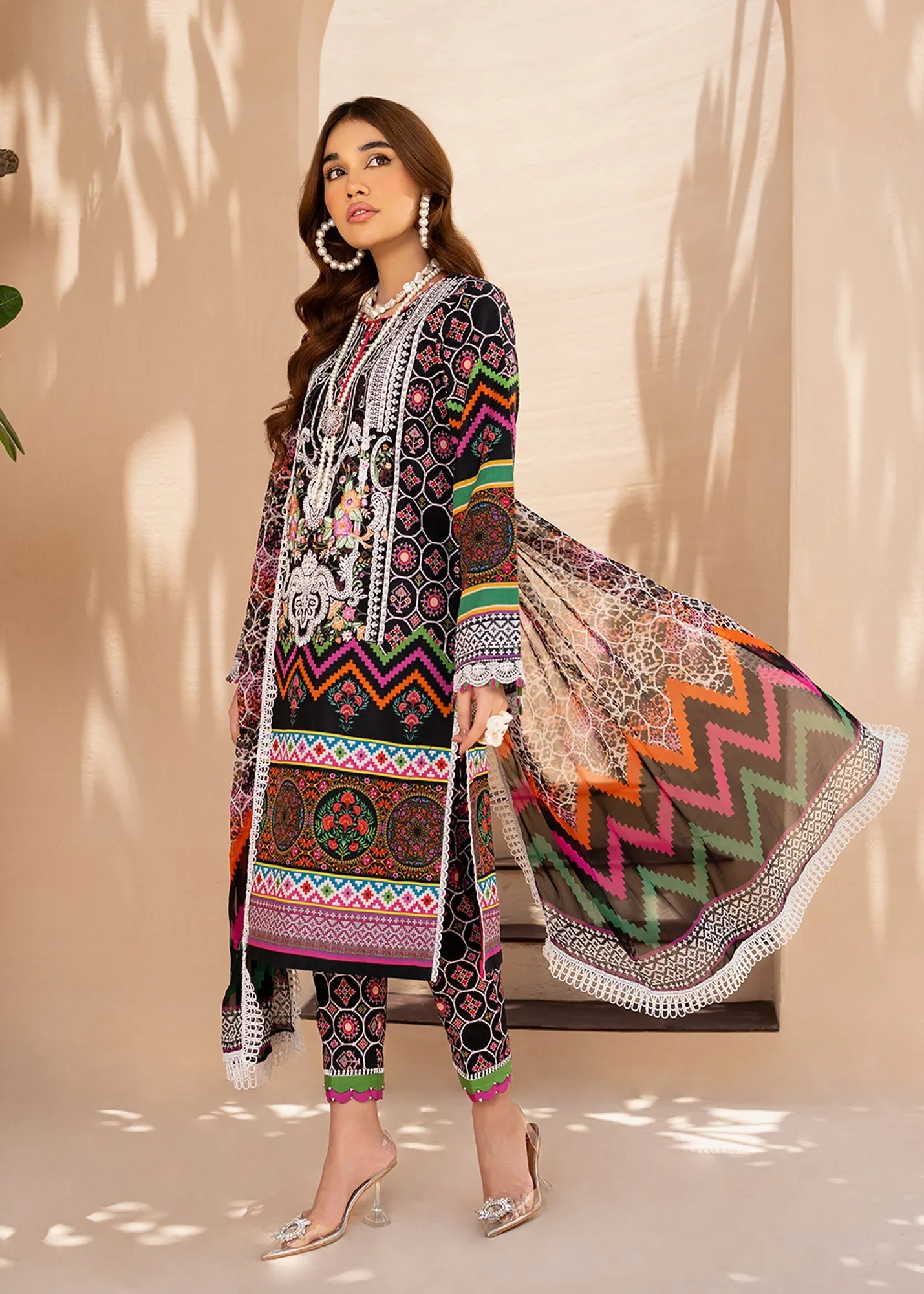 Maria Osama Khan Raya Lawn Collection – Onyx (MR-08)