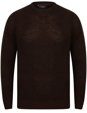 Mel Crew Neck Knitted Jumper in Decadent Chocolate / Caviar - Kensington Eastside