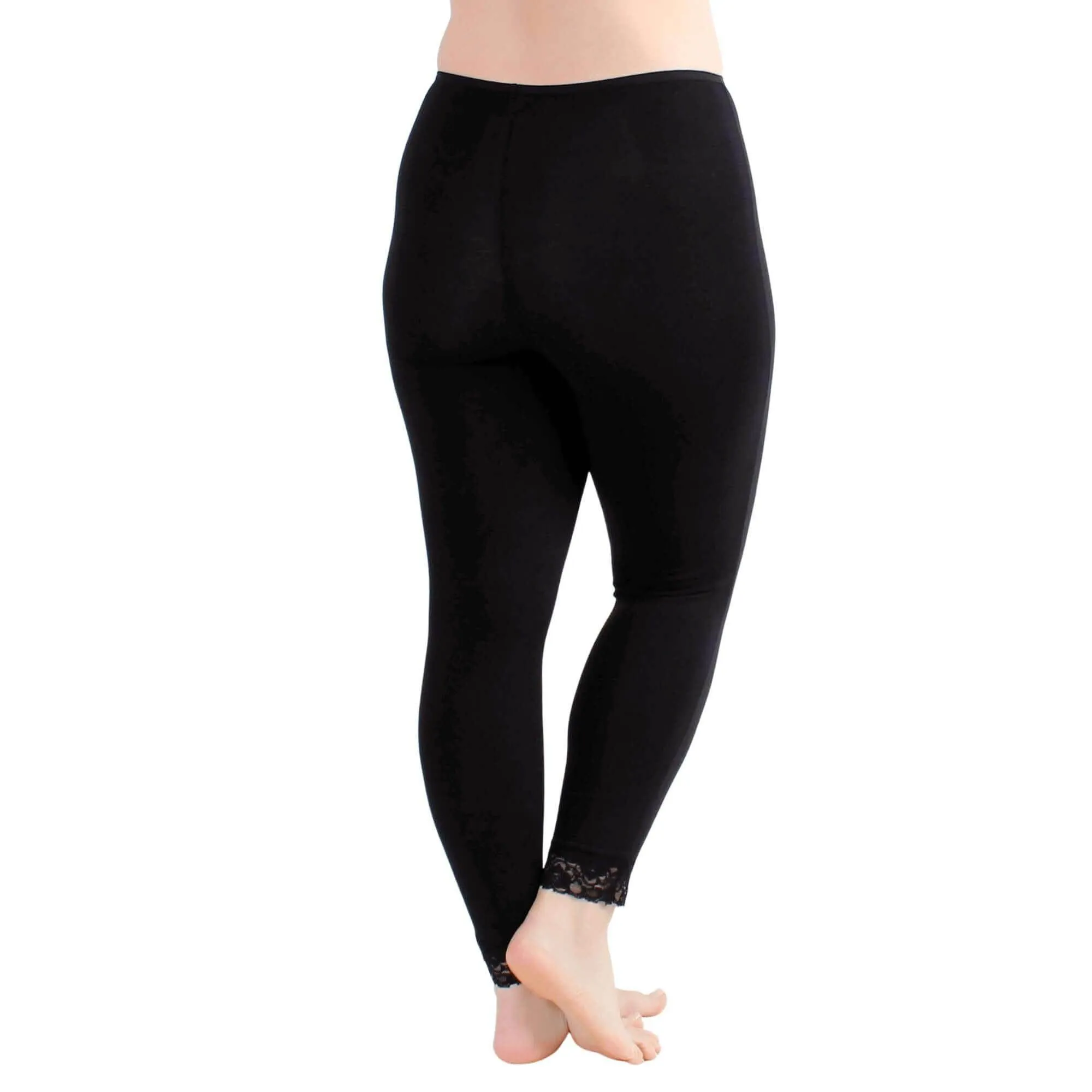 Modal Long Underwear Legging | Black