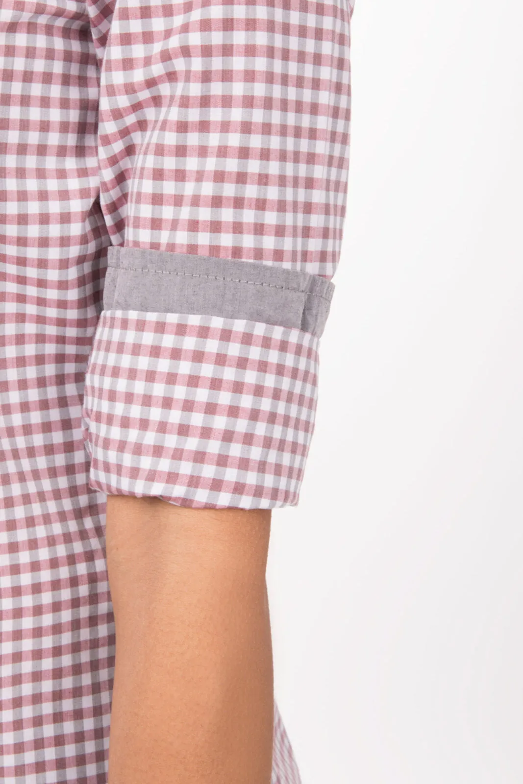 Modern Gingham Women's Long Sleeve Dress Shirt