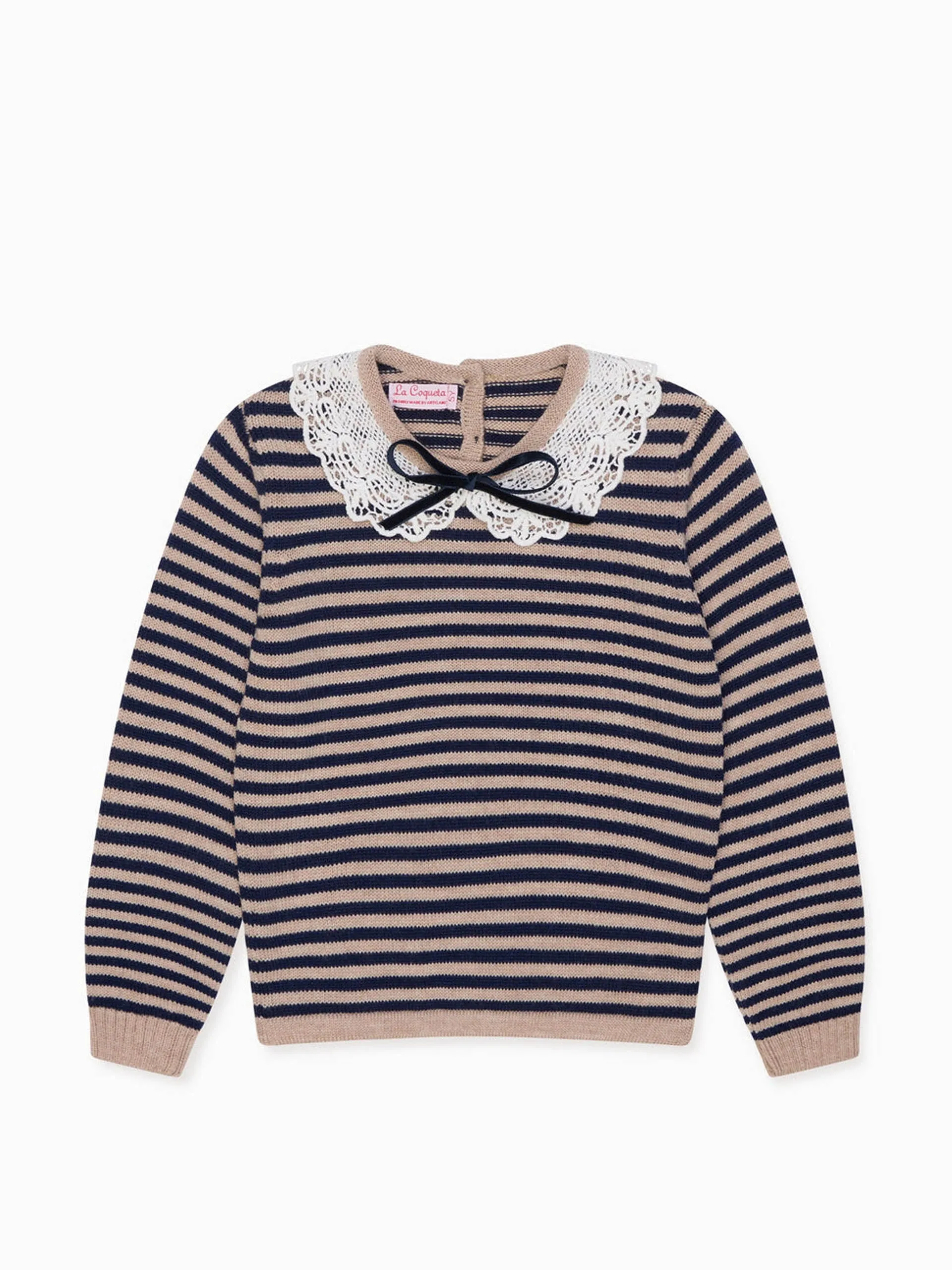 Navy stripe Blanca Merino Girl jumper