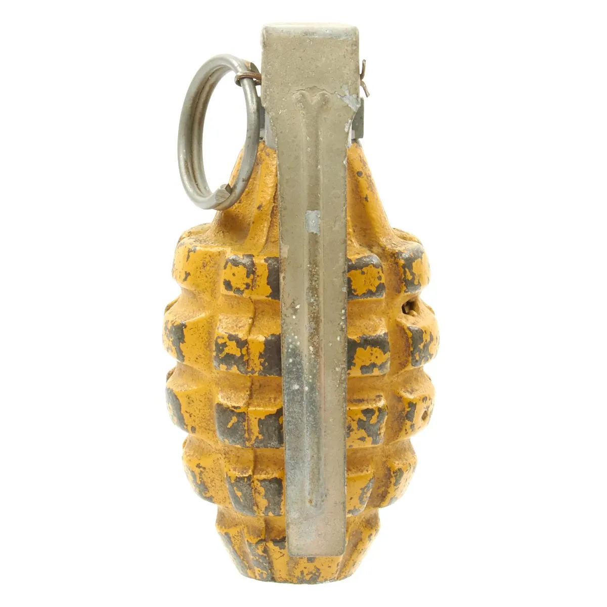 Original U.S. WWII MkII Yellow Early War High Explosive Pineapple Grenade - Inert