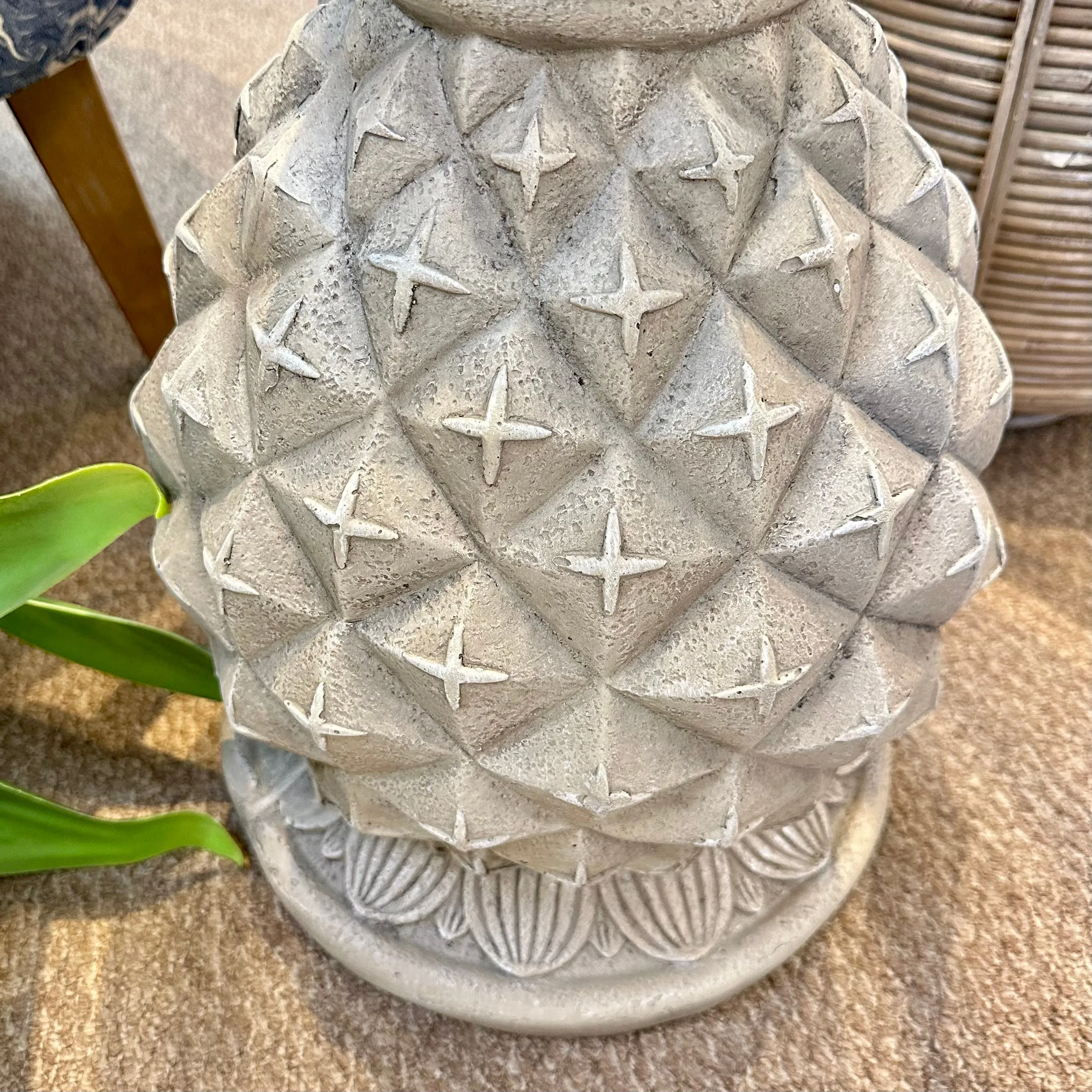 Pineapple Glass Top Side Table