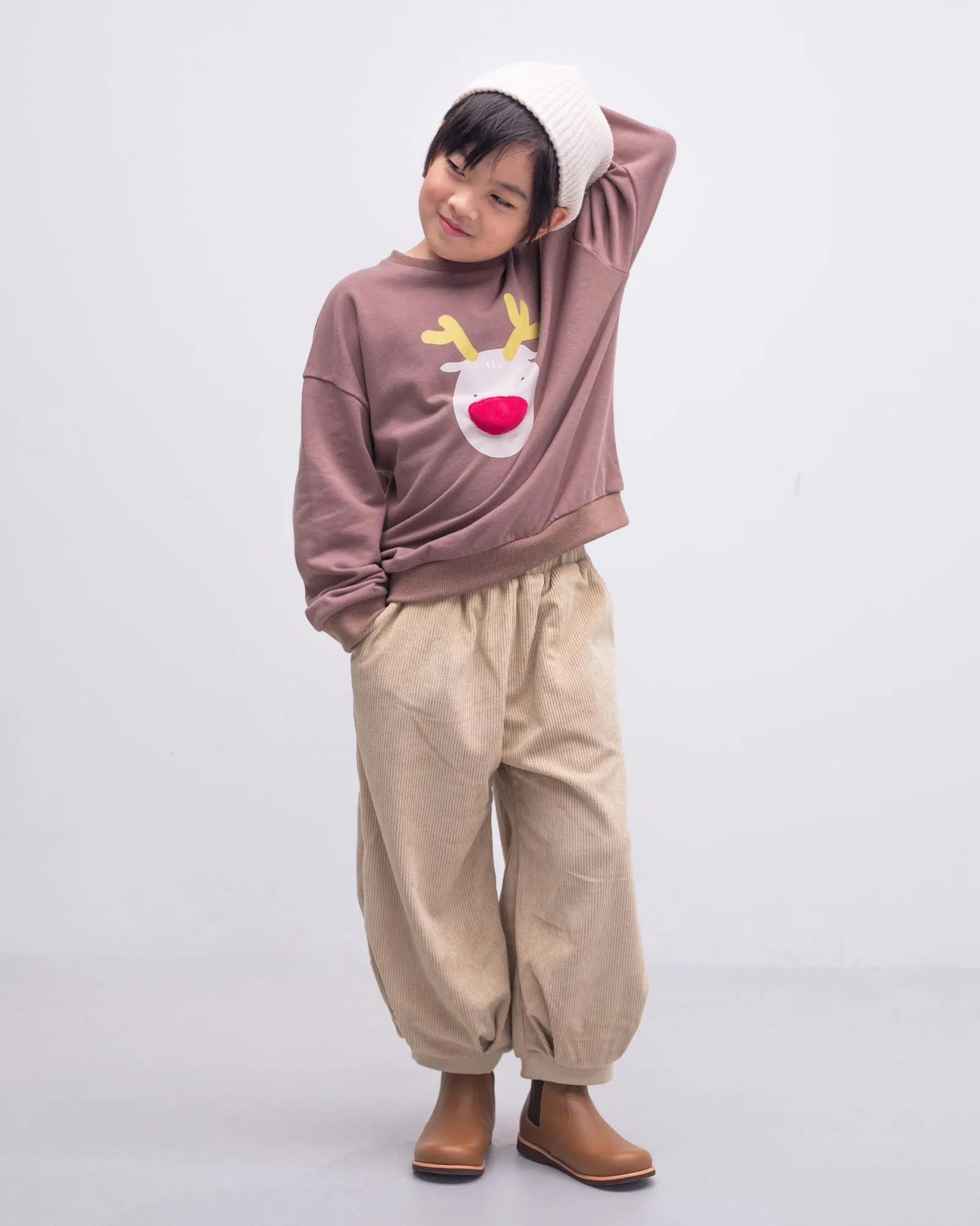 Reindeer Oversized Pullover (Kids & Adults)