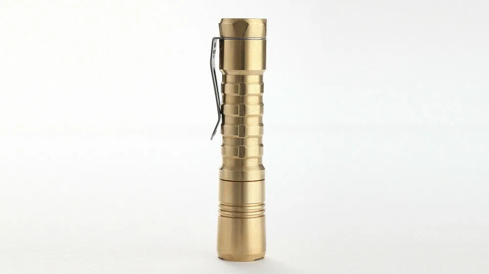 ReyLight Pineapple Brass AA Custom LED Flashlight Nichia 219b SW45k