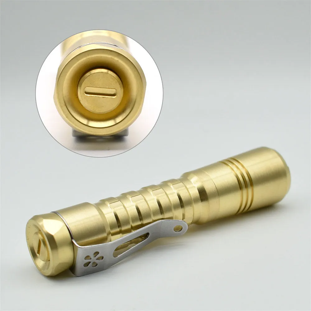 ReyLight Pineapple Brass AA Custom LED Flashlight Nichia 219b SW45k