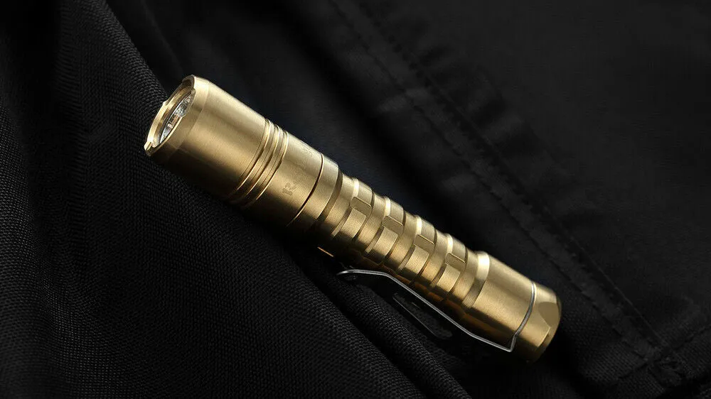 ReyLight Pineapple Brass AA Custom LED Flashlight Nichia 219b SW45k