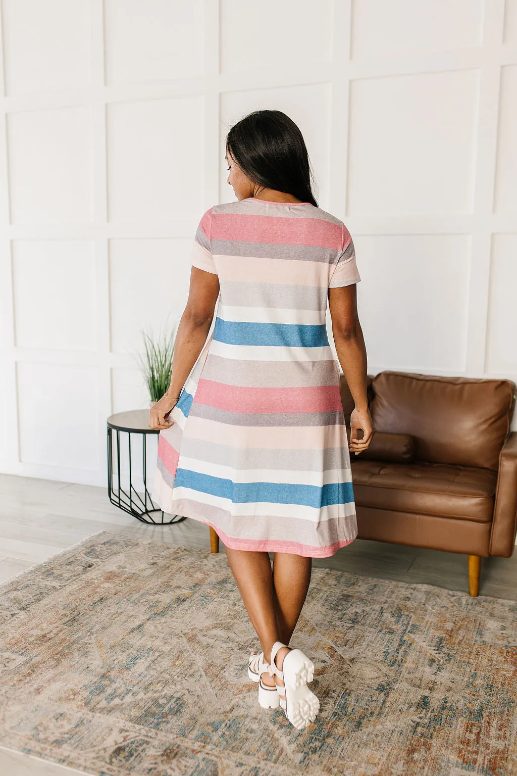 Simple Moments Striped T Shirt Dress