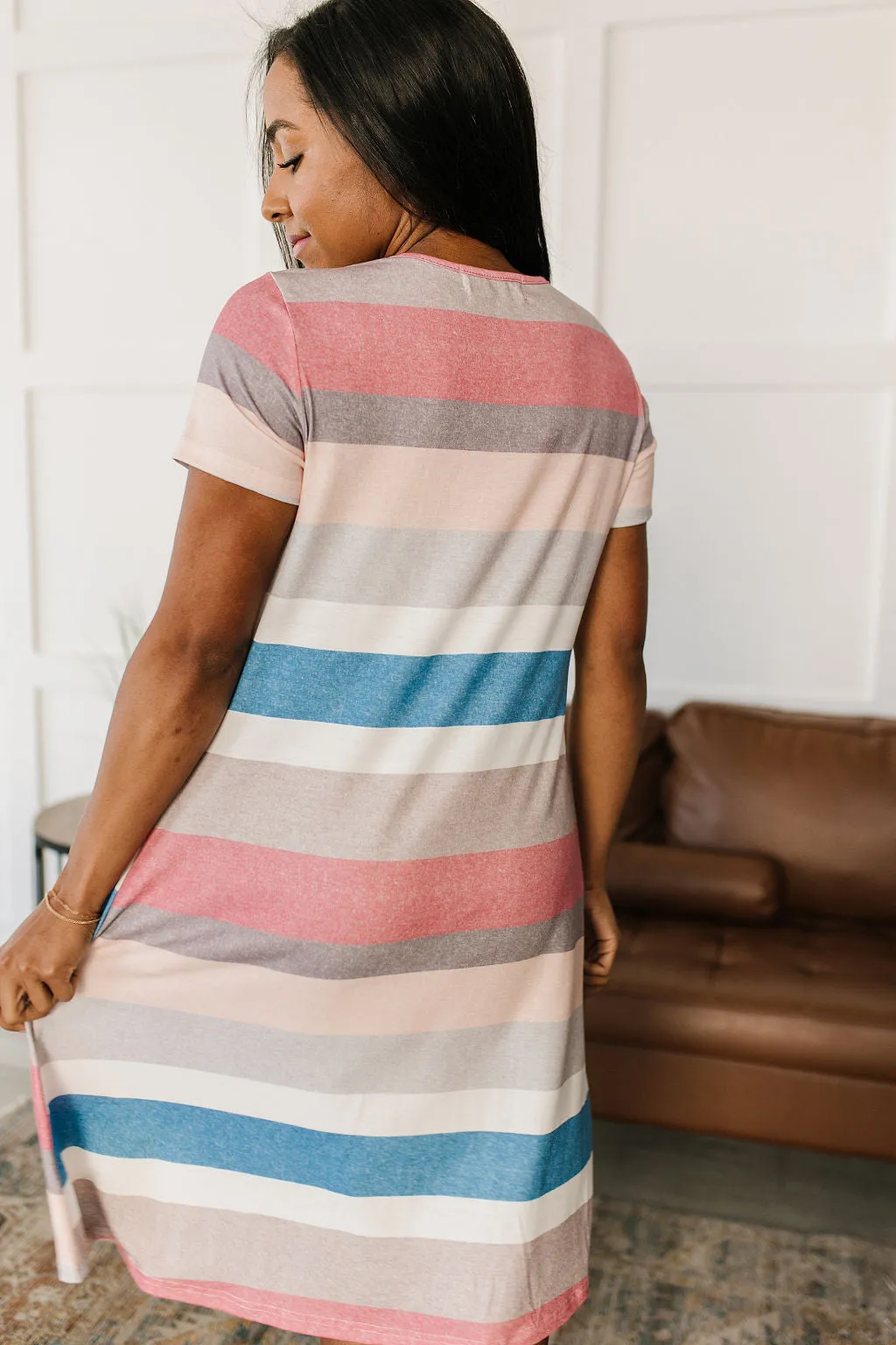 Simple Moments Striped T Shirt Dress