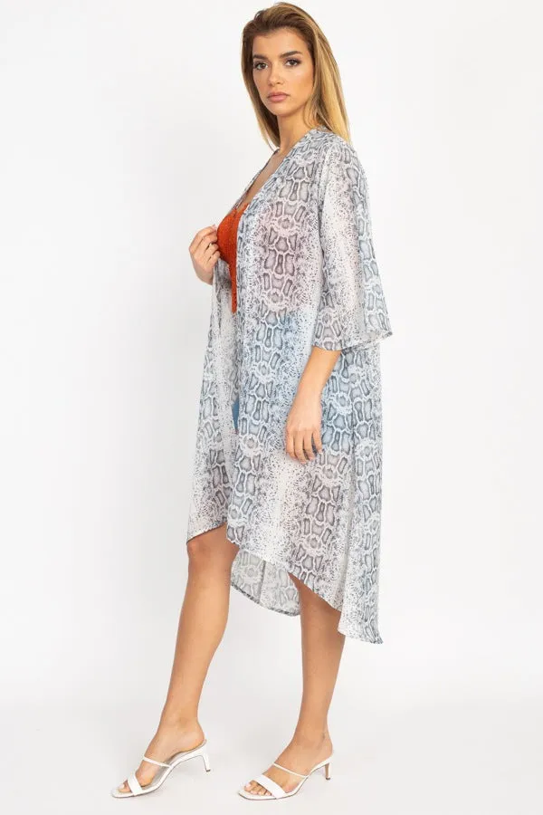 Snakeskin Open Front Kimono