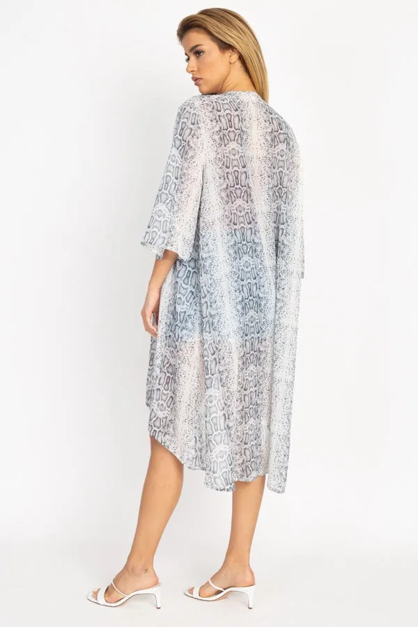 Snakeskin Open Front Kimono