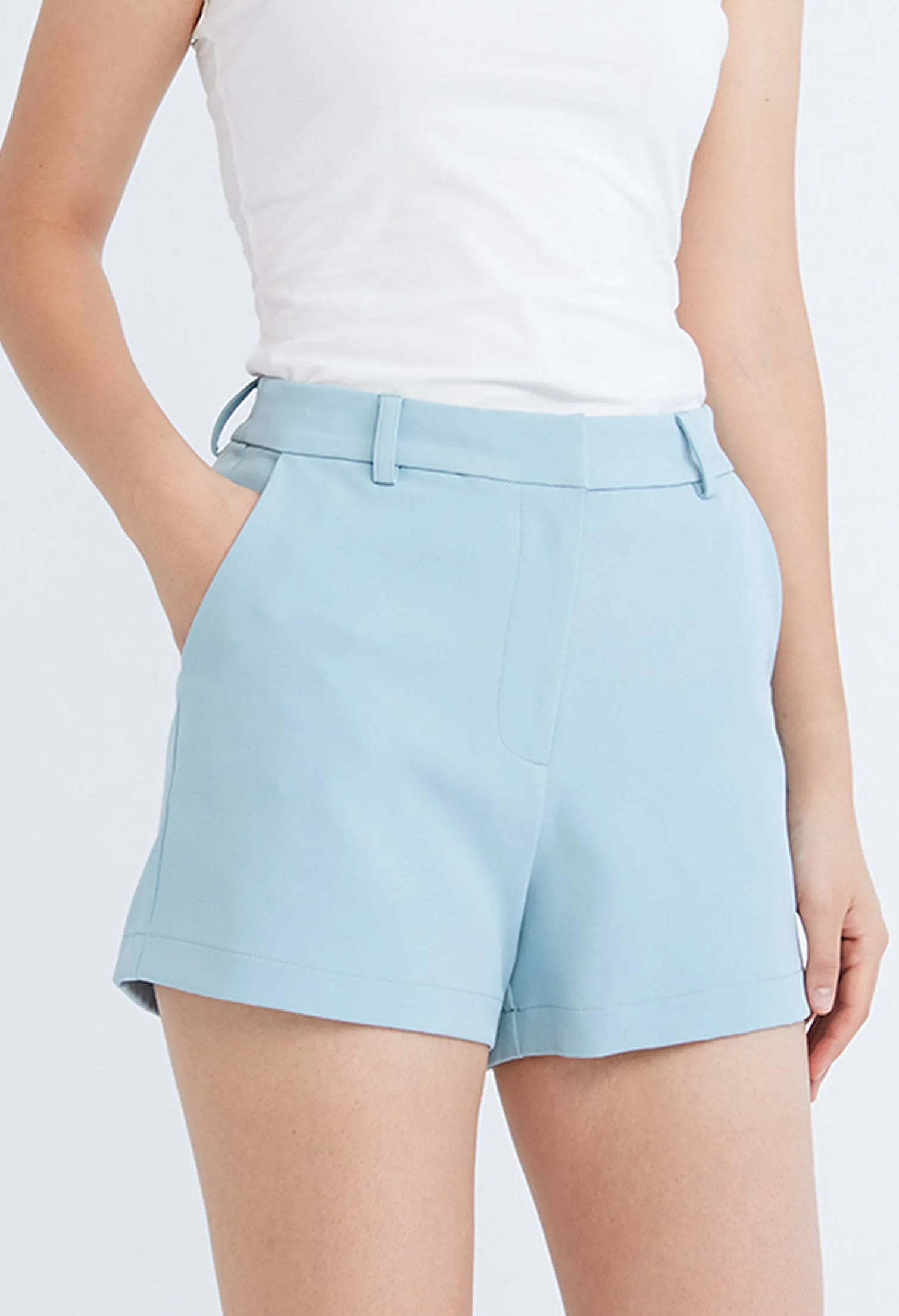 Solid Colour Tailored Shorts