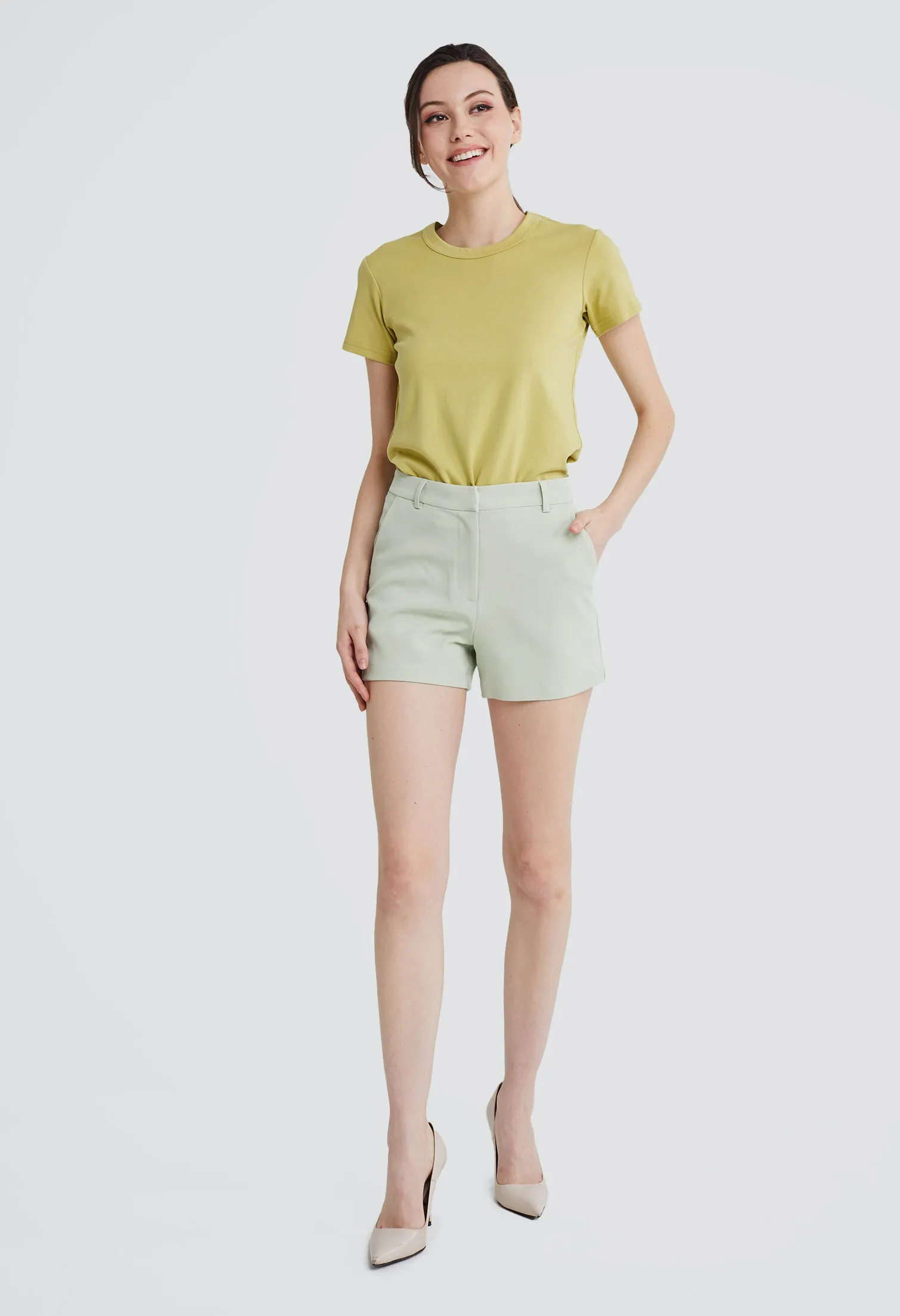 Solid Colour Tailored Shorts