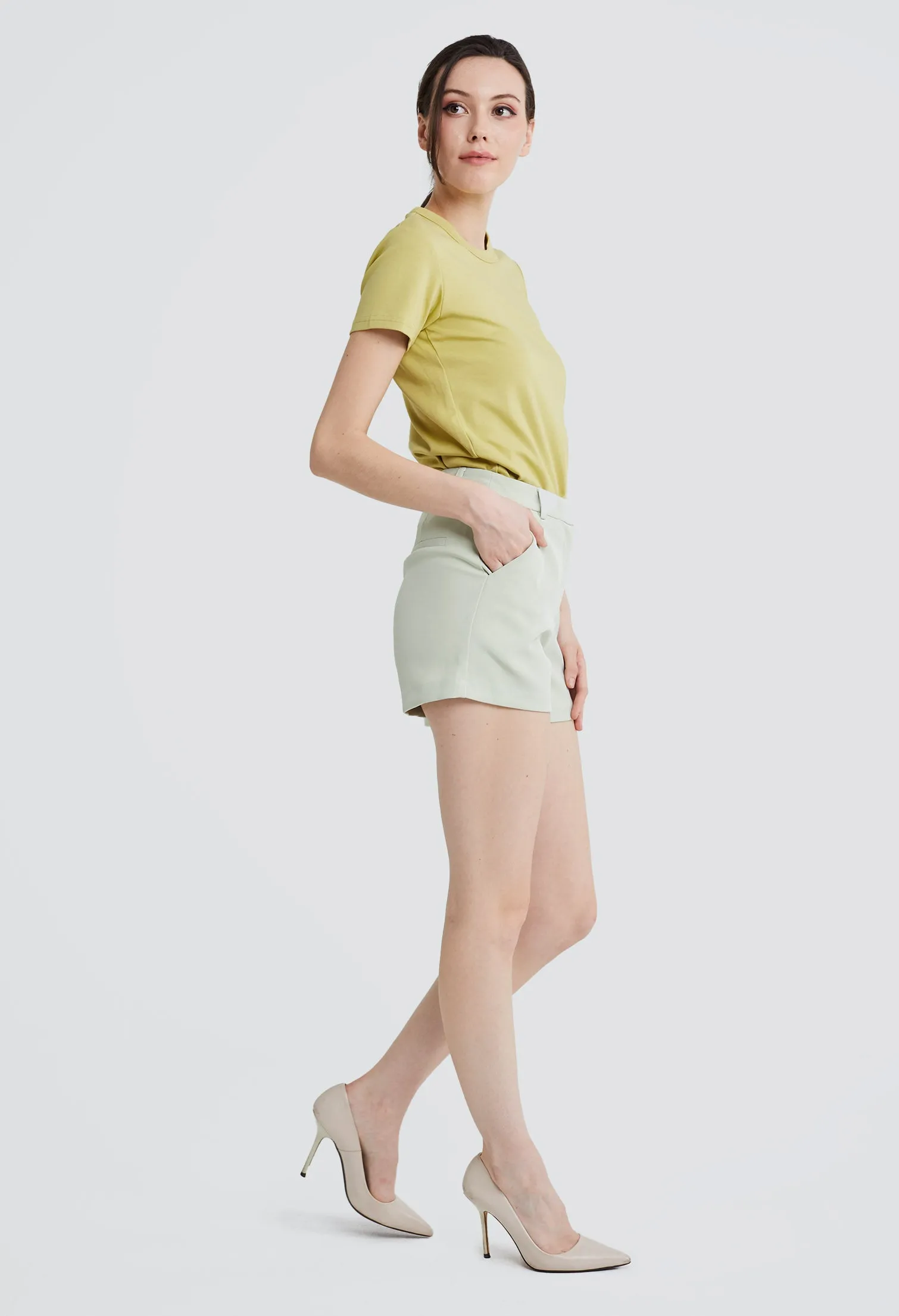 Solid Colour Tailored Shorts