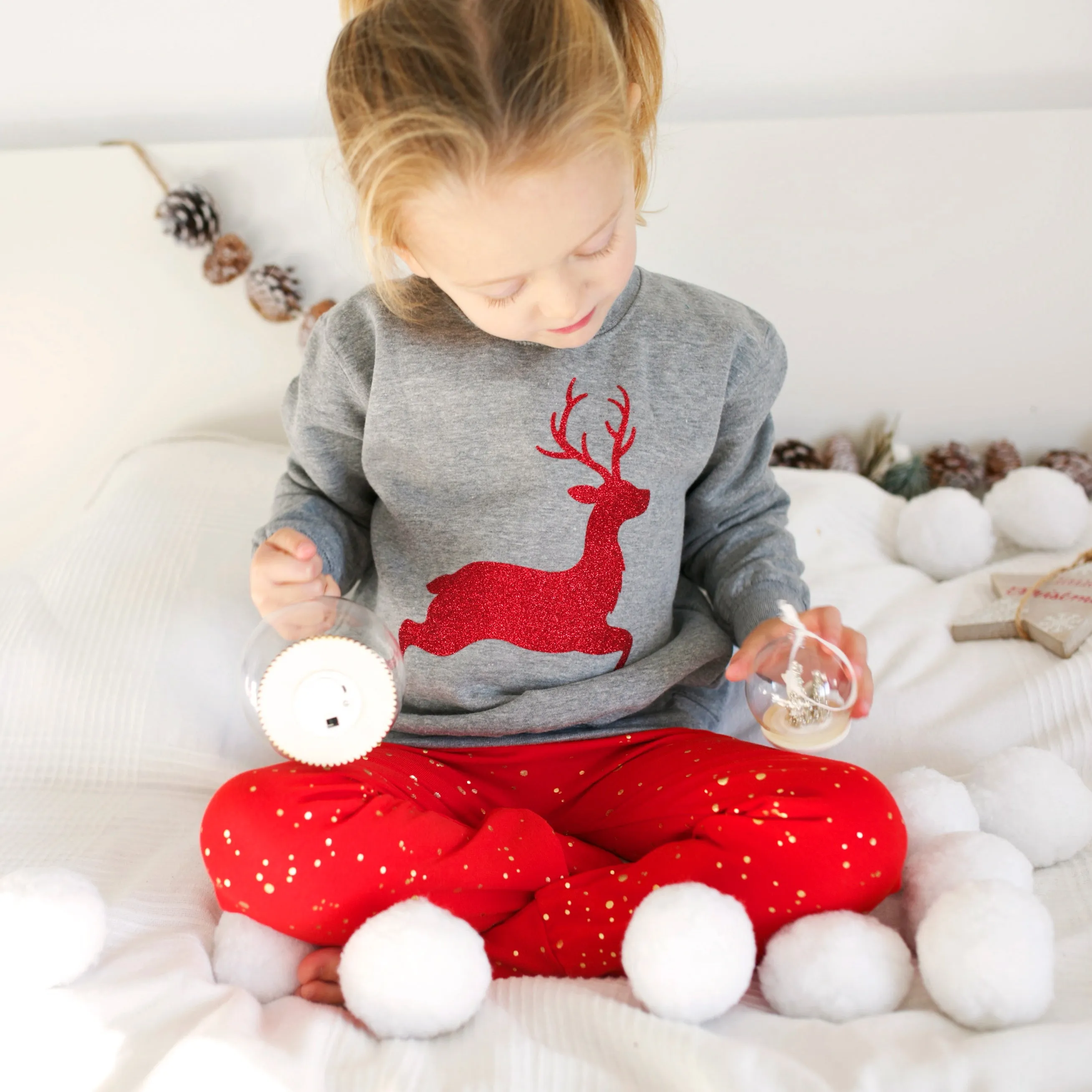 Sparkle Reindeer Grey sweater